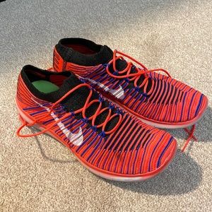 Nike Free Flyknit Running Shoe- Red, Blue